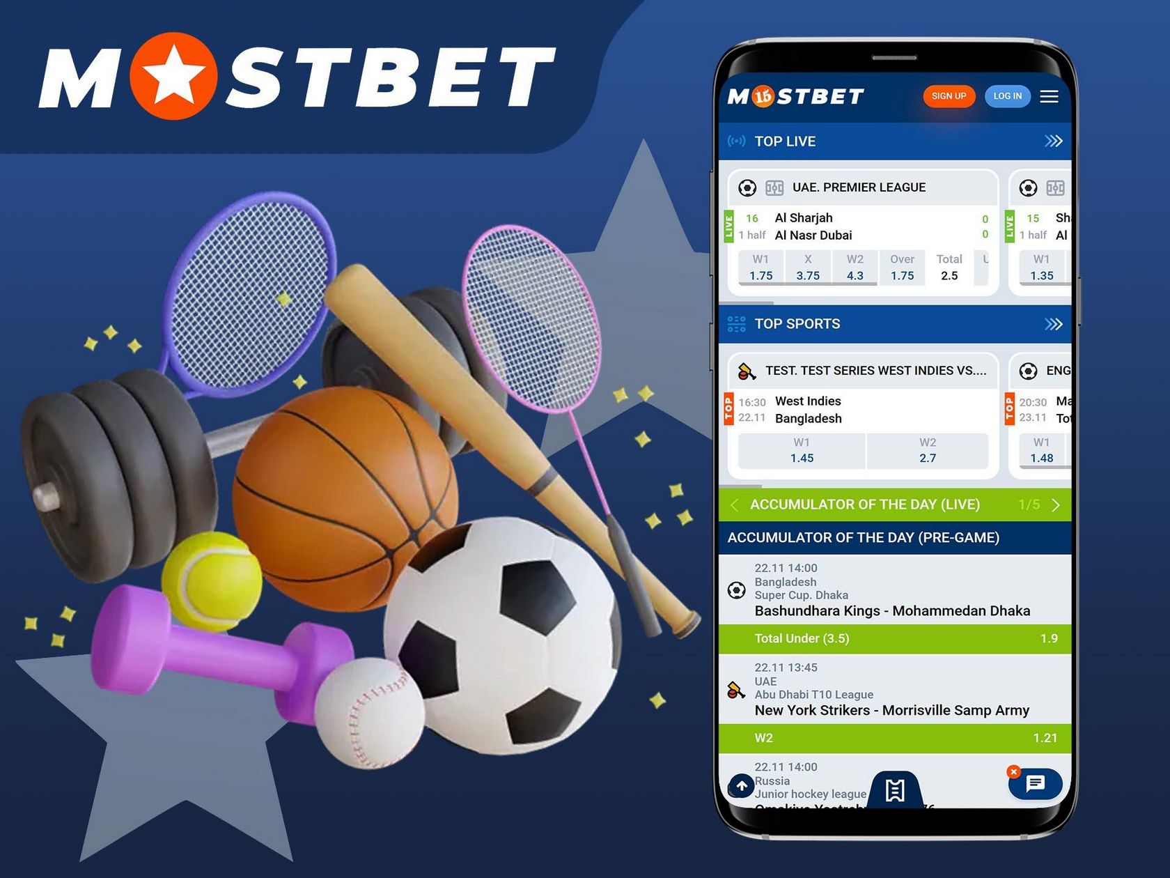 Mostbet ilovasini yuklab olish